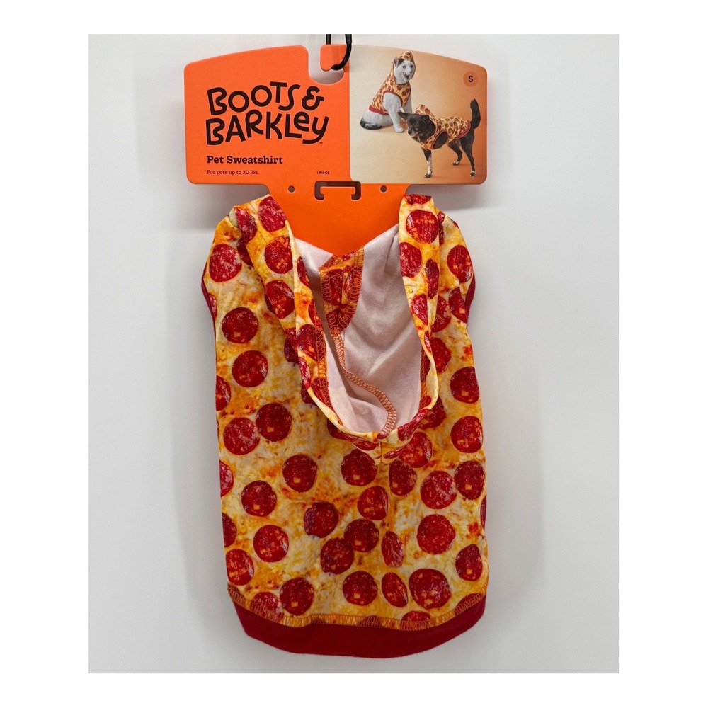 Boots & Barkley Pet Sweatshirt Small Pepperoni Pizza Dog Cat Hoodie Up to 20 lbs